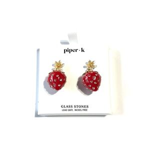 Piper K Red Strawberry Earrings